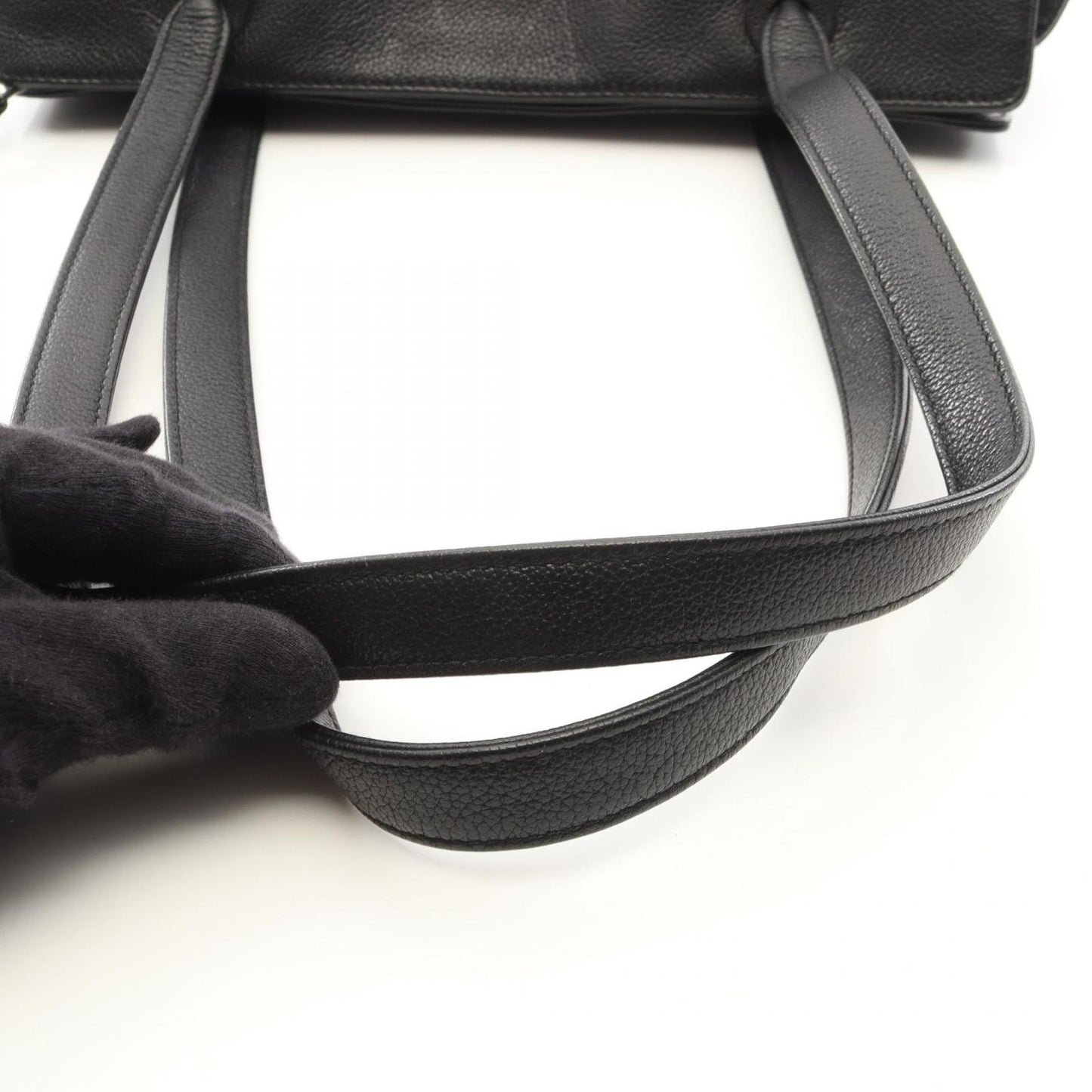 Chanel Tote CC Logo Black Leather — view 9