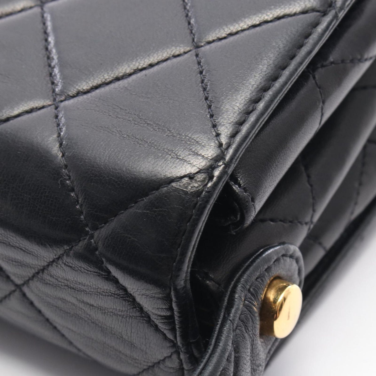 Chanel Quilted Double Face Shoulder Bag Black Lambskin — view 8
