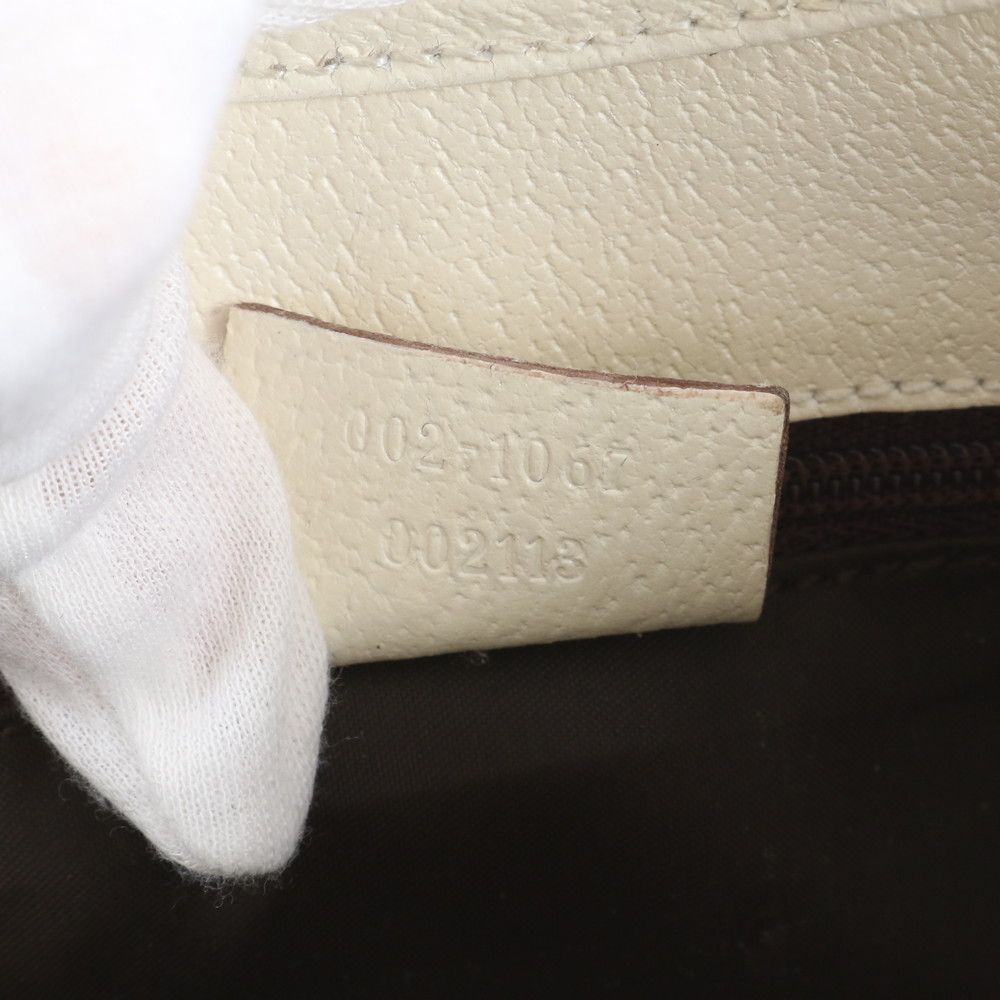 Gucci Jackie 002 Leather Canvas Handbag Tote — view 9