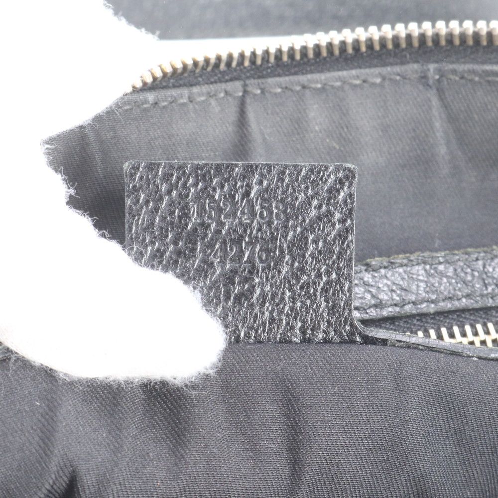 Gucci GG Canvas Leather Handbag Tote Black — view 9