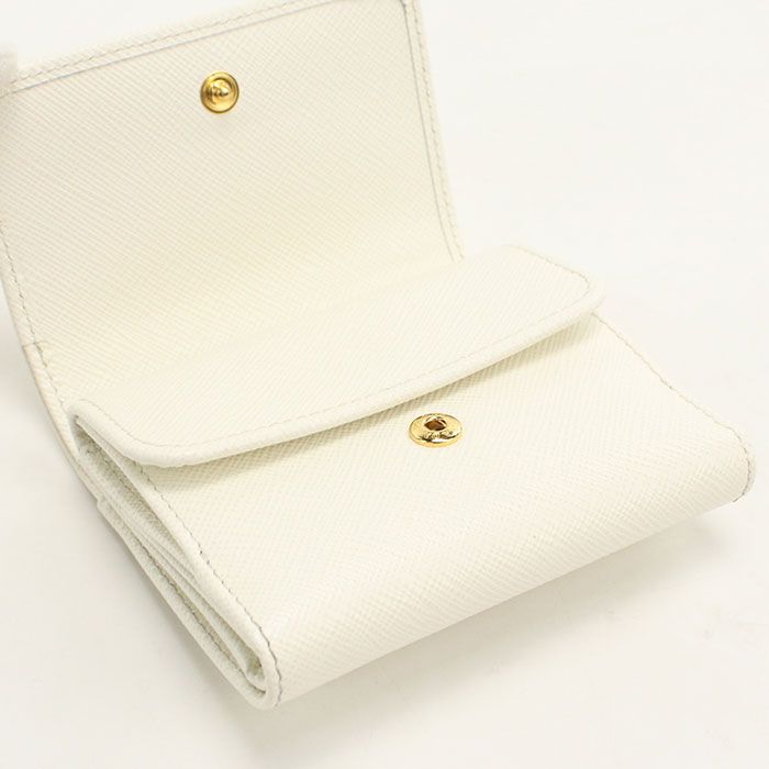 Prada Saffiano Triangle Wallet Qhh Trifold Leather — view 7