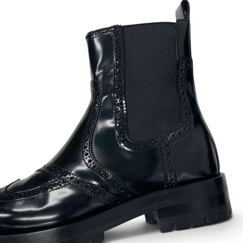 Hermes Boots Short Shoes Leather Black Side Gore Wing — view 9
