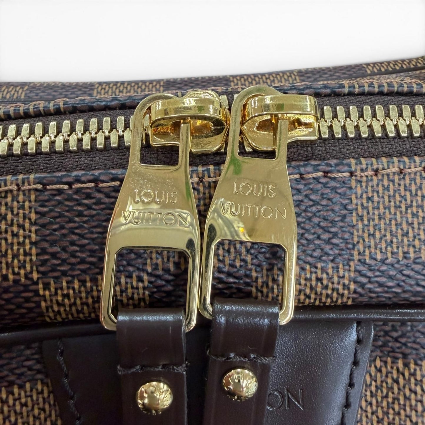 Louis Vuitton Damier Rivington PM Canvas Handbag Brown — view 9