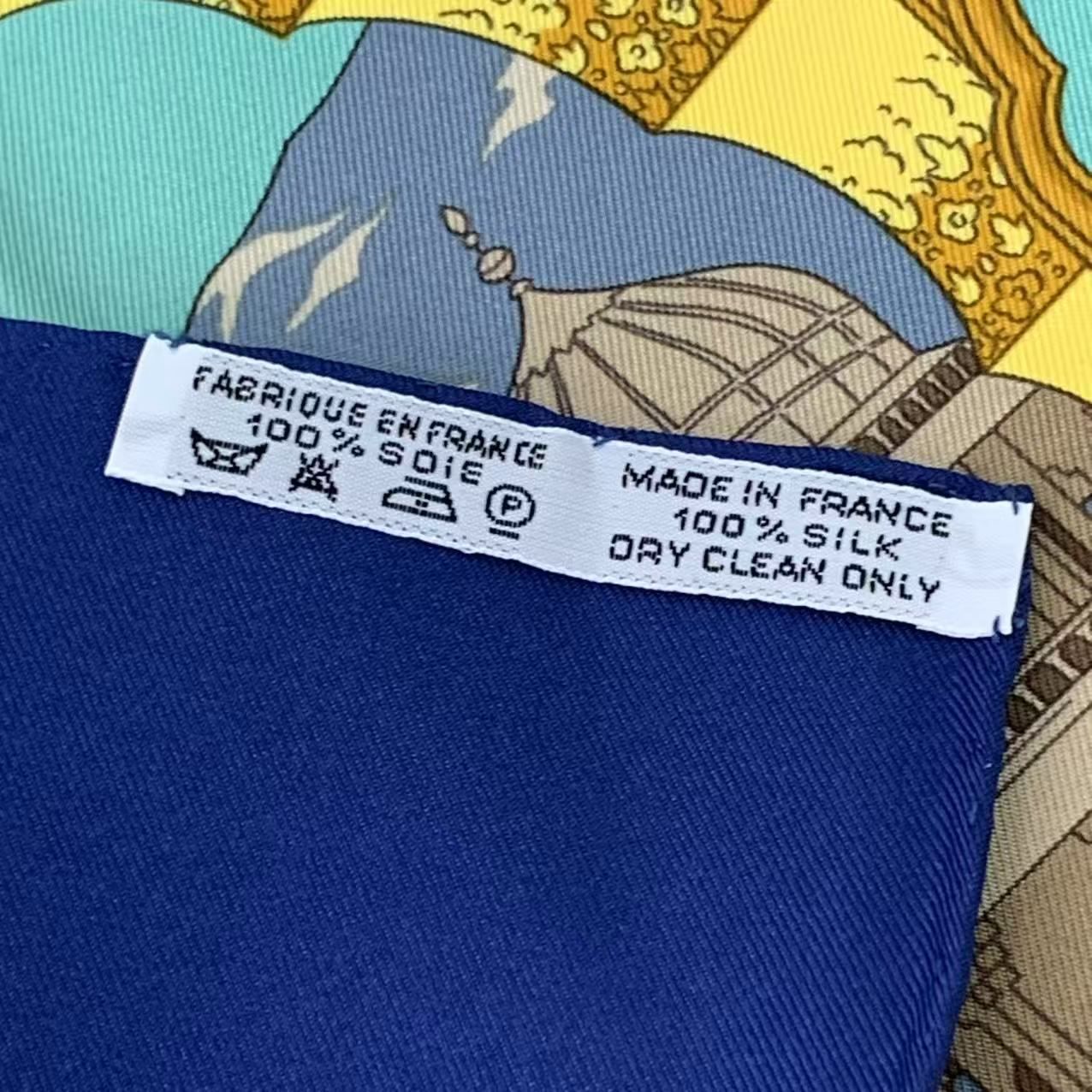 Hermes Scarf Carre 90 Maharaja Silk Navy — view 7
