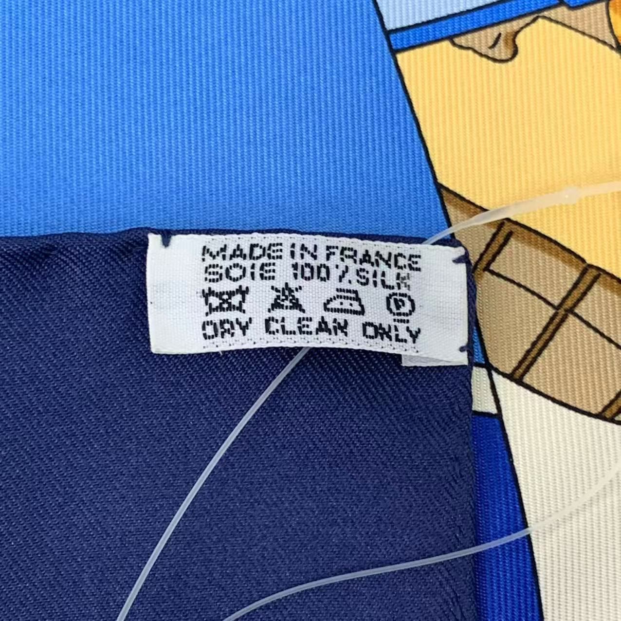 Hermes Carre 90 Scarf Silk Musee Vivant du Cheval Chantilly Chien Thichy Castle — view 6
