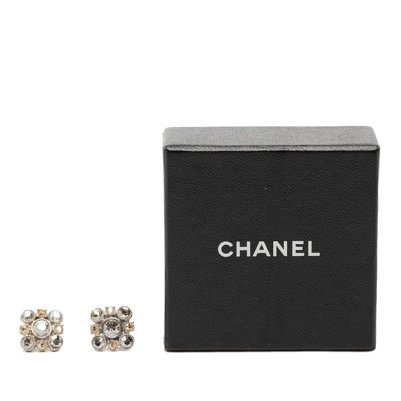 Chanel Bijou Earrings Silver Metal Rhinestone — view 4