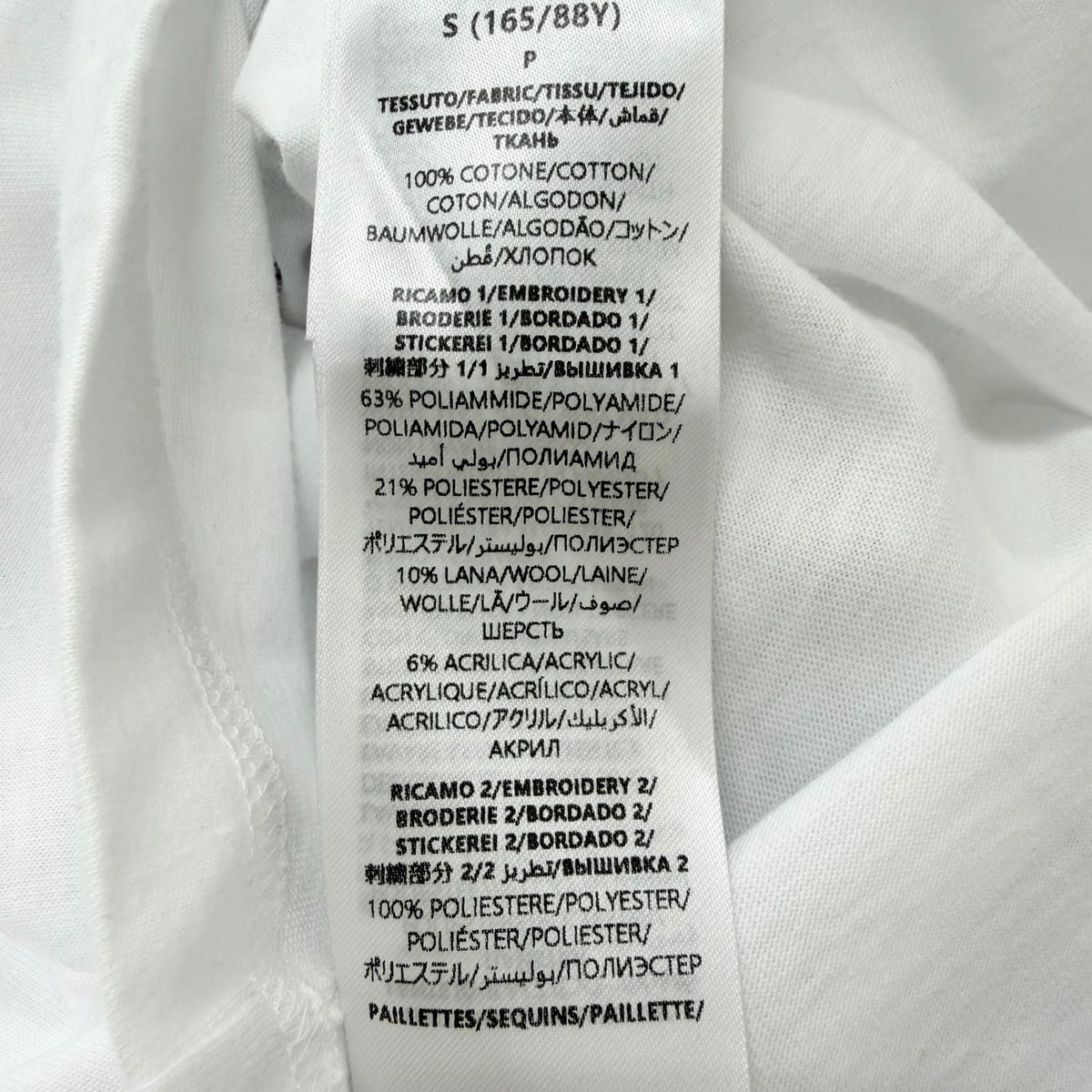 Gucci Yuko Higuchi Bo GG Logo Embroidered Top Short Sleeve T-Shirt White — view 8