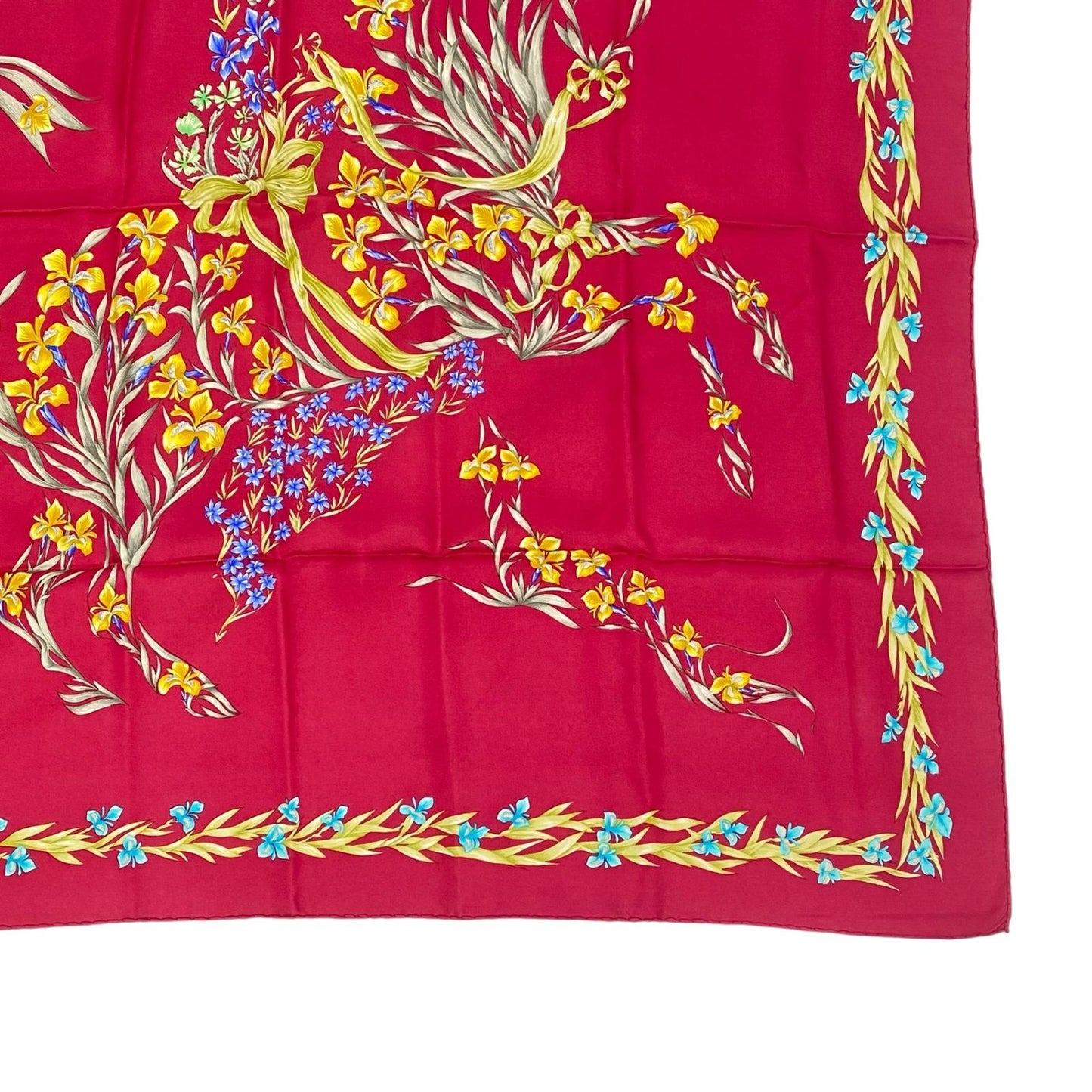 Hermes Carre 90 Scarf Silk Hd'origny Flowers Blooming Horse — view 5