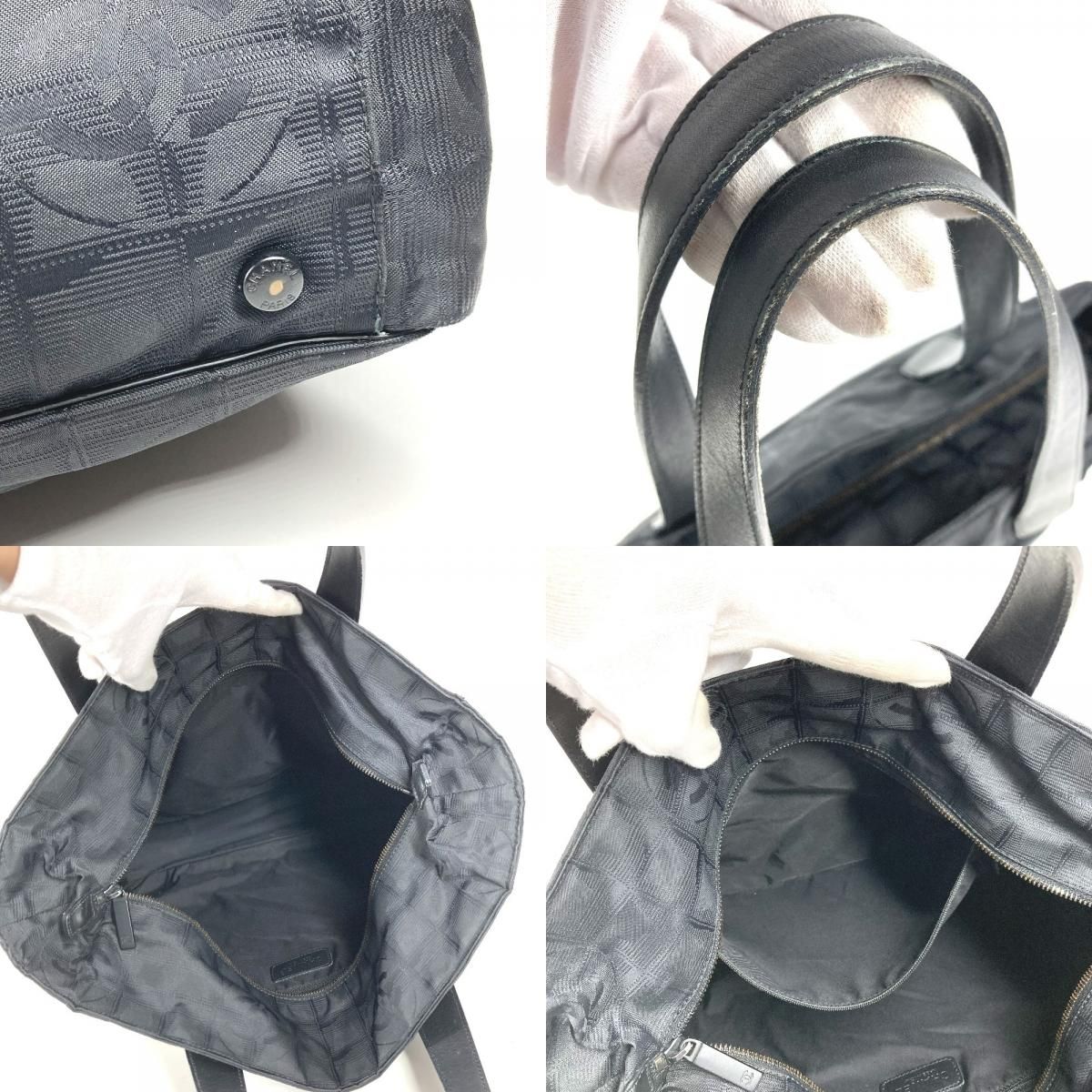 Chanel Shoulder Bag New Travel Line GM Nylon Leather Black — view 8