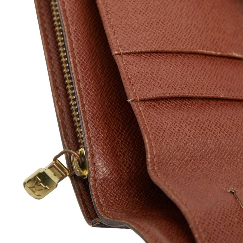 Louis Vuitton Monogram Porte Papier Bifold Wallet Brown Leather Handbag — view 8