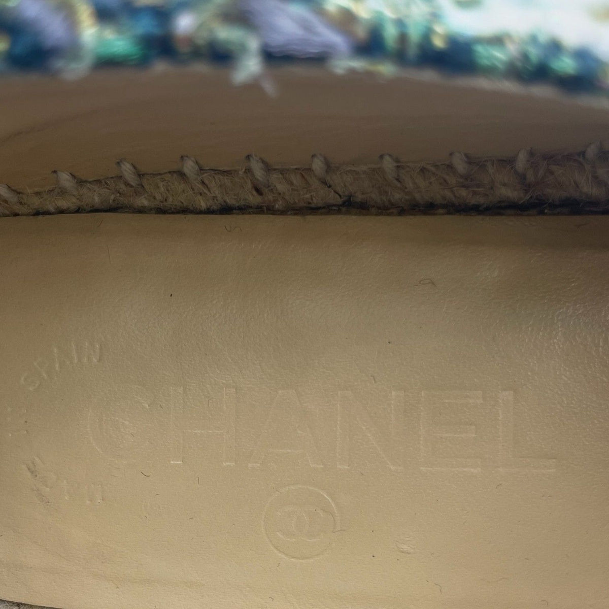 Chanel Espadrilles Husse Tweed CC Logo Green Multicolor — view 8