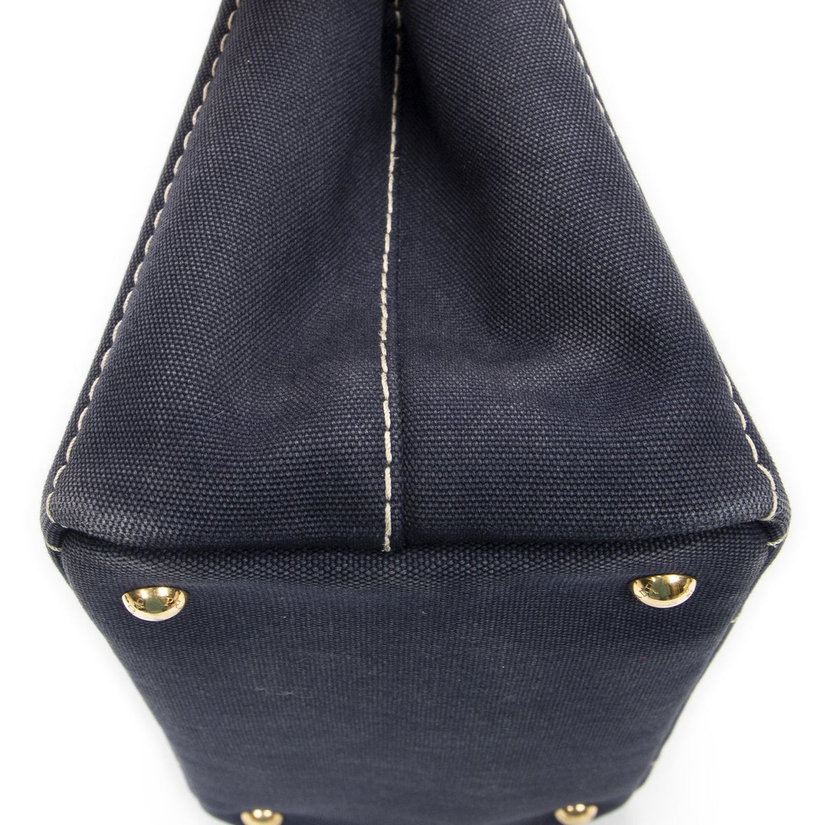 Prada Canapa Small Tote Bag Navy Canvas — view 8