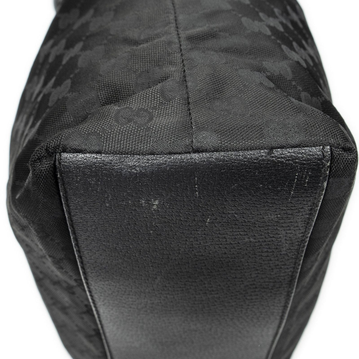 Gucci Vertical Tote Bag Black GG Nylon Canvas — view 8