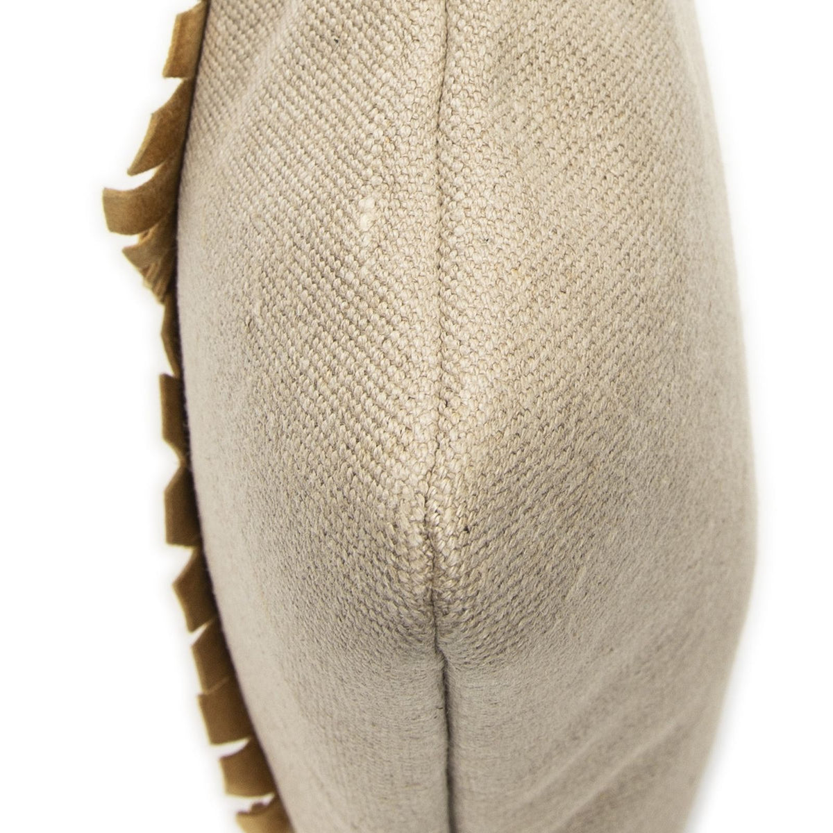 Saint Laurent Fringed Heart Applique Tote Bag Beige Canvas — view 8