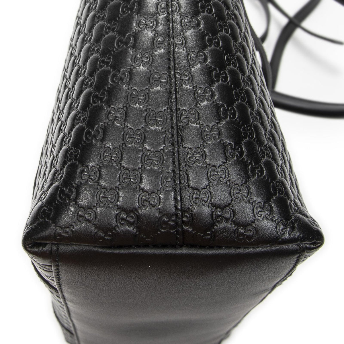 Gucci Convertible Satchel Black Micro Guccissima Leather — view 8