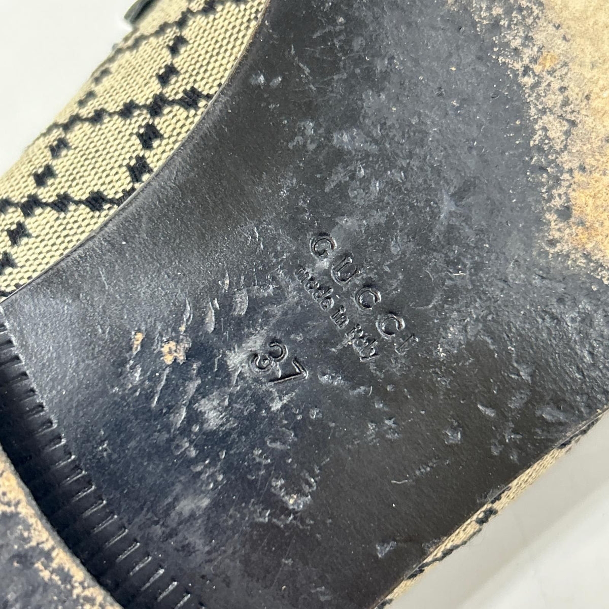 Gucci GG Canvas Leather Horsebit Loafers — view 7