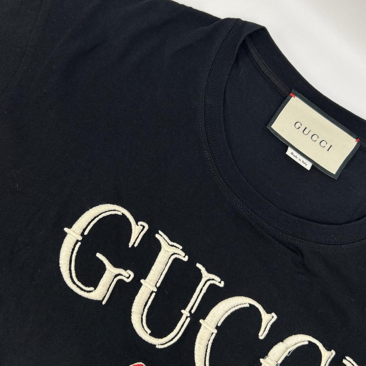 Gucci Black Mad Cookies Cat Embroidery T-Shirt — view 8