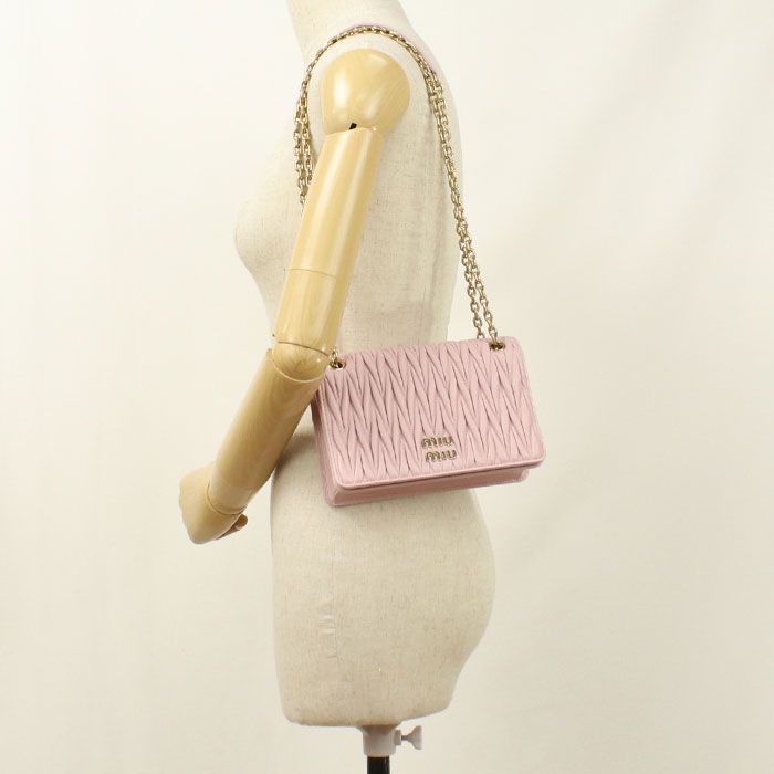 Miu Miu Chain Matelasse Shoulder Bag Lambskin — view 8