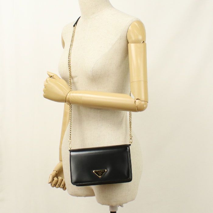 Prada Chain Shoulder Bag Calfskin — view 8