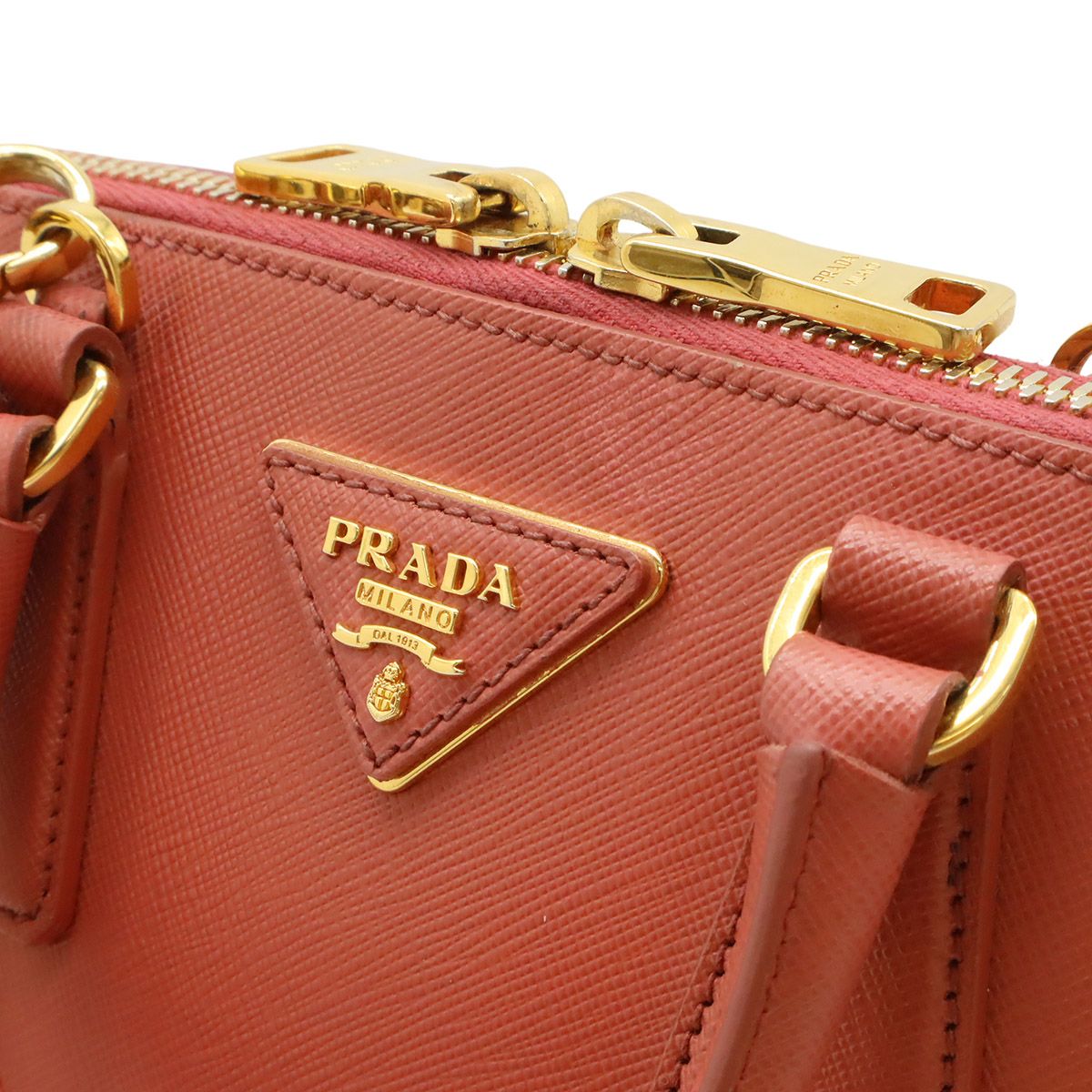 Prada Promenade Mini Bag 2-Way Crossbody Saffiano Leather Pink Gold — view 8