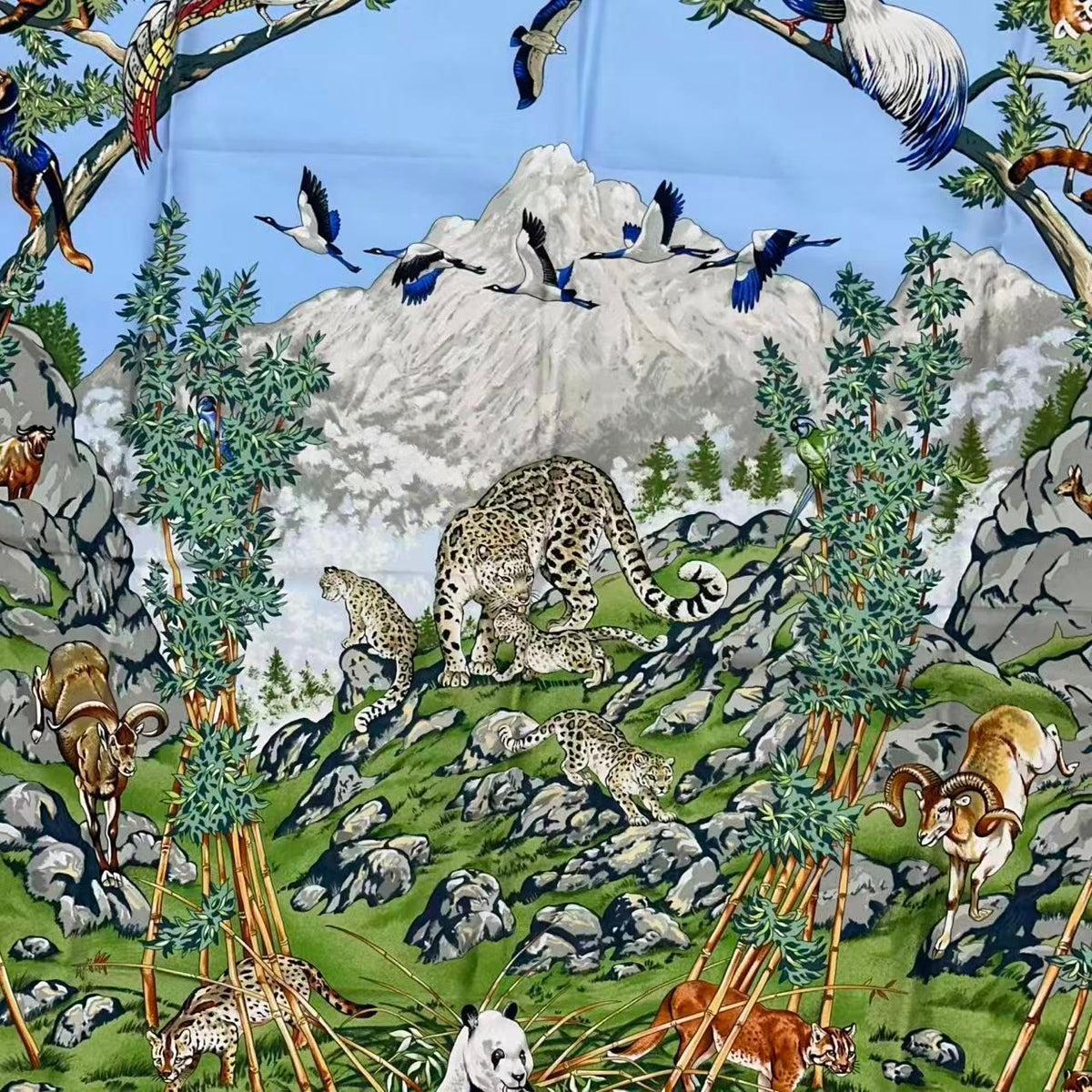 Hermes Carre 90 Scarf Silk Sichuan Panda Multicolor — view 8