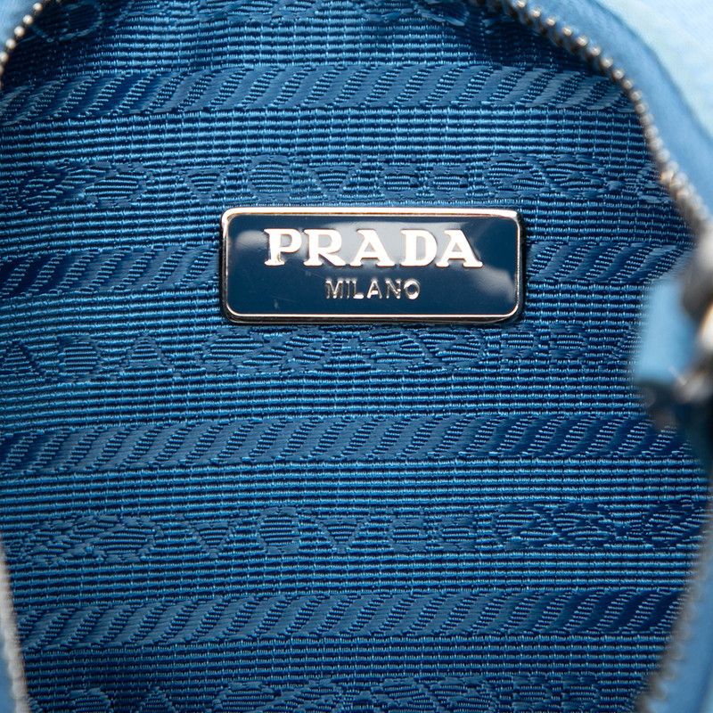 Prada Chain 2-Way Shoulder Bag Blue Nylon Leather — view 5