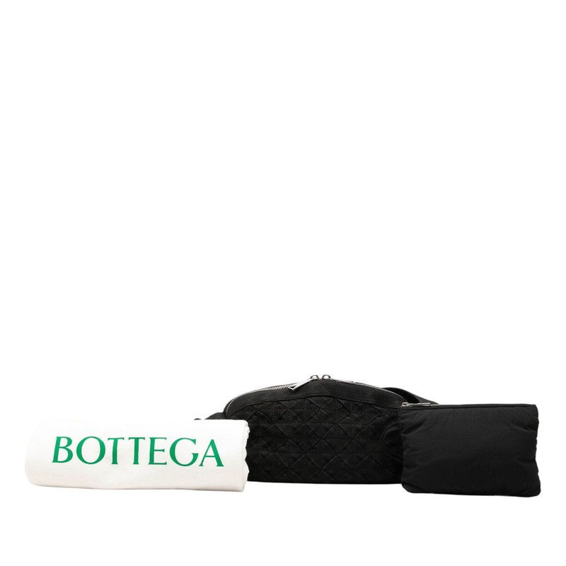 Bottega Veneta Intrecciato Webbing Shoulder Bag Black Canvas Nylon — view 7
