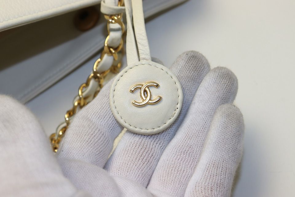 Chanel Quilted GD Leather Chain Tote Bag — view 8