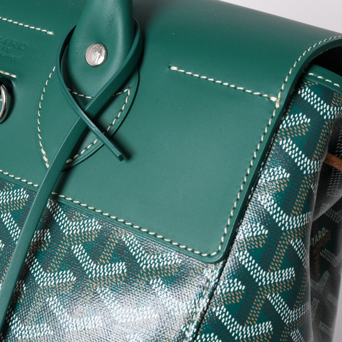 Goyard Alpine MM Backpack Canvas Green Silver — view 8