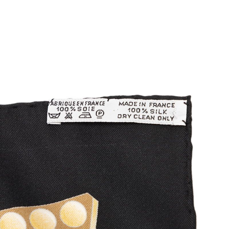 Hermes Carre 90 L'or Des Chefs Scarf Oversized Black Gold Silk — view 7