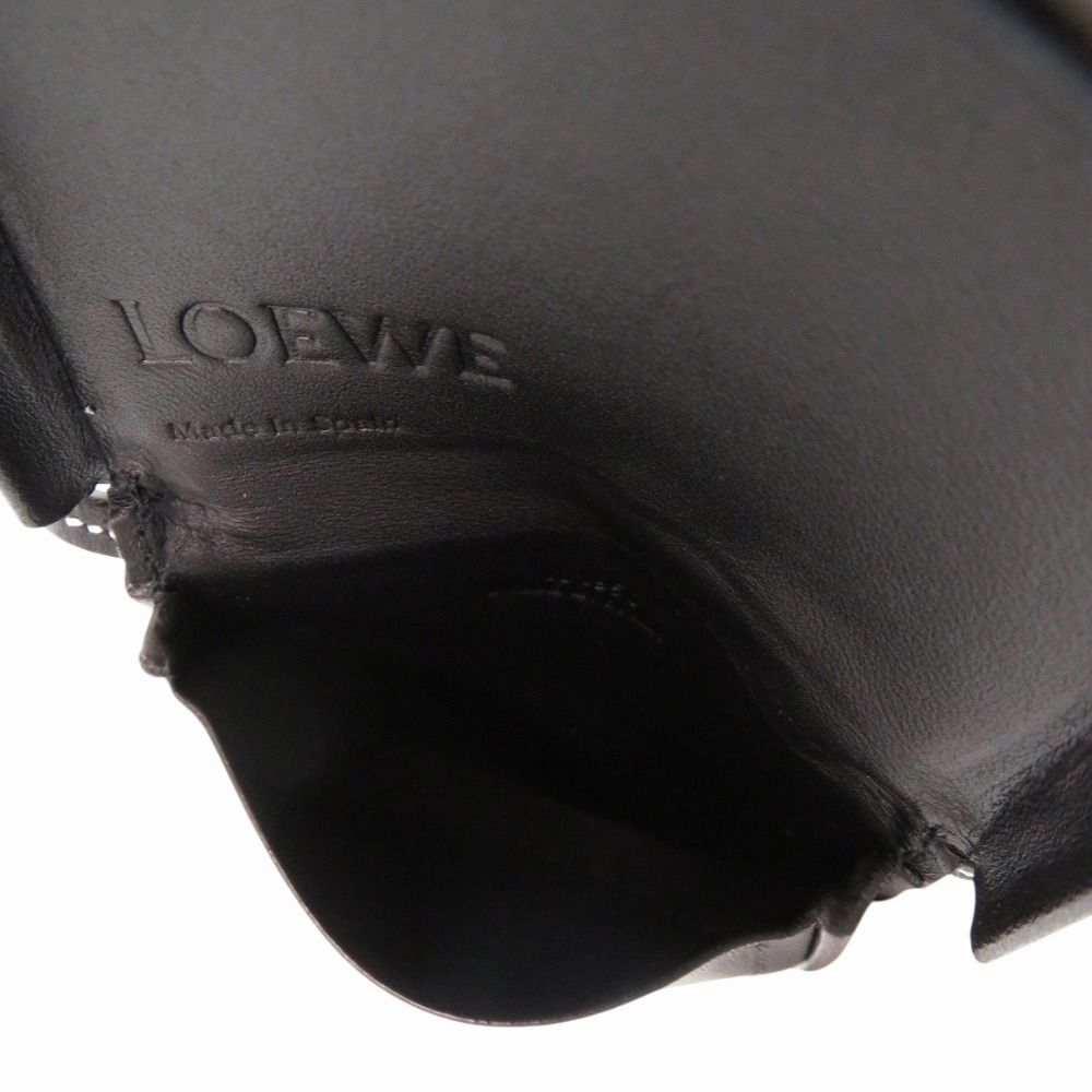 Loewe Anagram Shoulder Strap Calfskin Black Coin Case — view 8