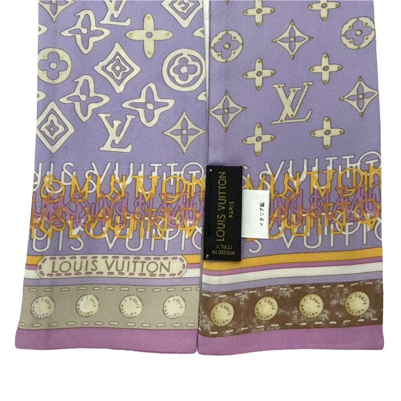 Louis Vuitton Bandeau Monogram Scarf Silk Purple White Gradient — view 4