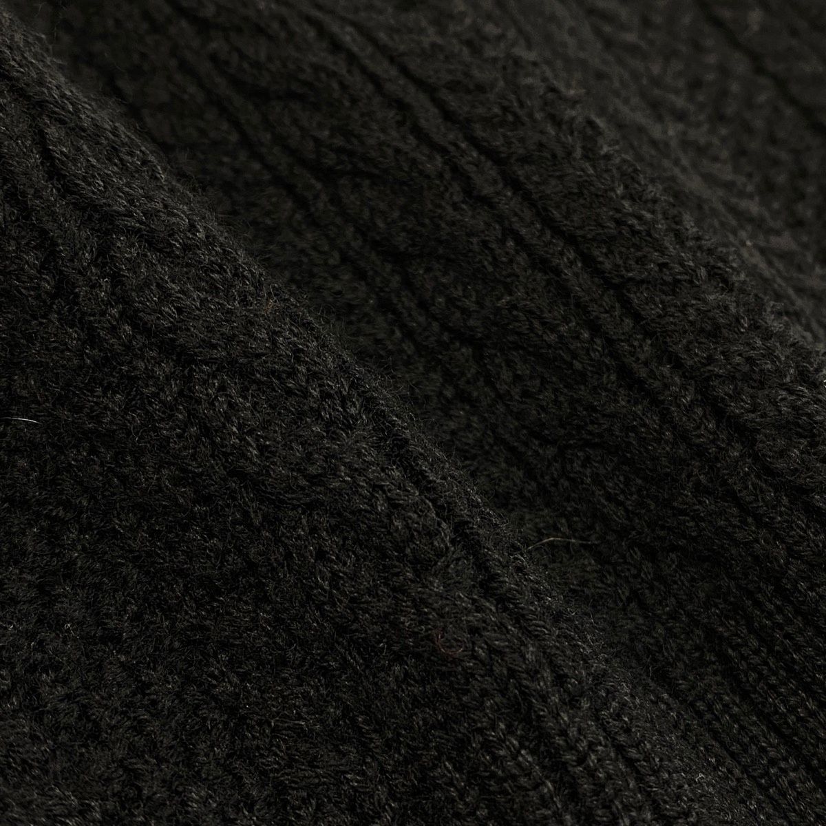 Celine Vintage Knit Cardigan Cable Gold Button 42 Black Wool — view 8