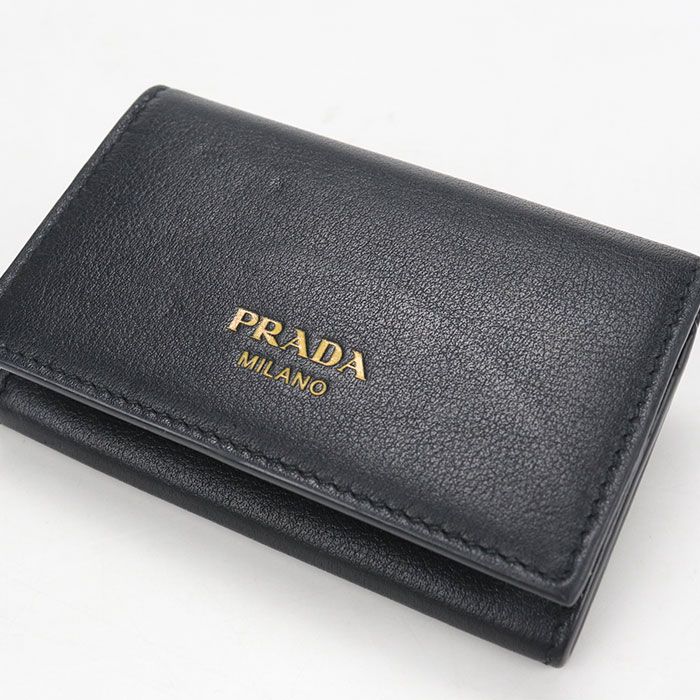 Prada Leather Card Case Business Holder Calfskin — view 6