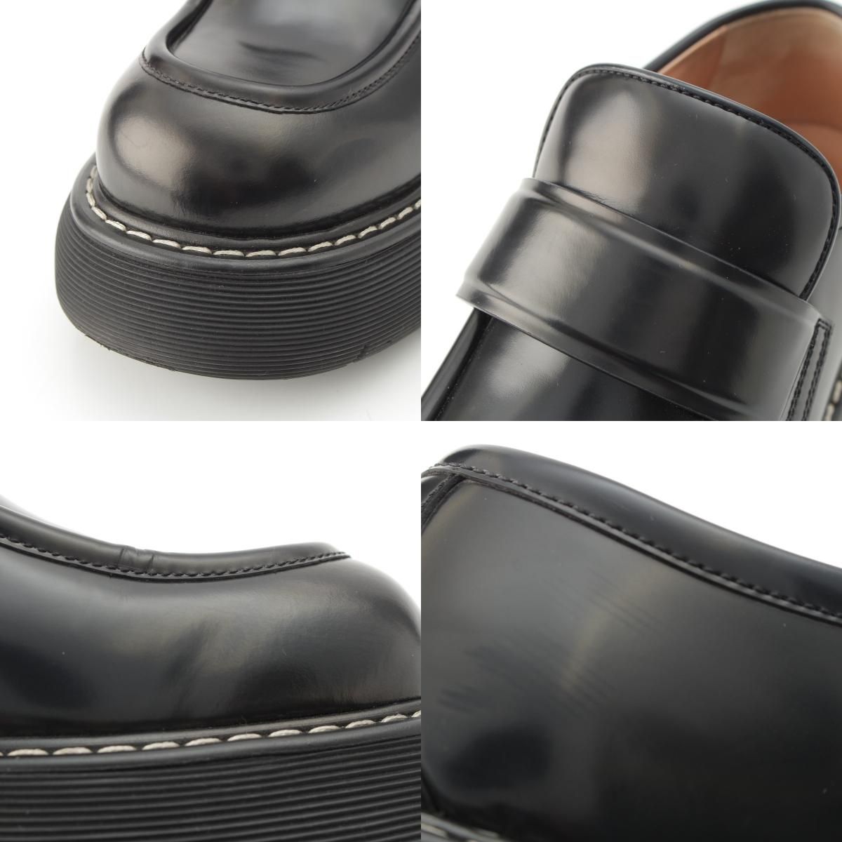 Bottega Veneta Swell Leather Platform Loafers Boots Shoes Black — view 8