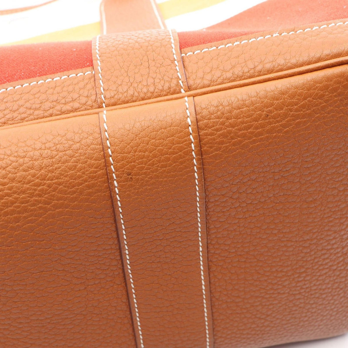 Hermes Tote Bag Garden Party PM Ecru Rouge Venetian Gold Go — view 8