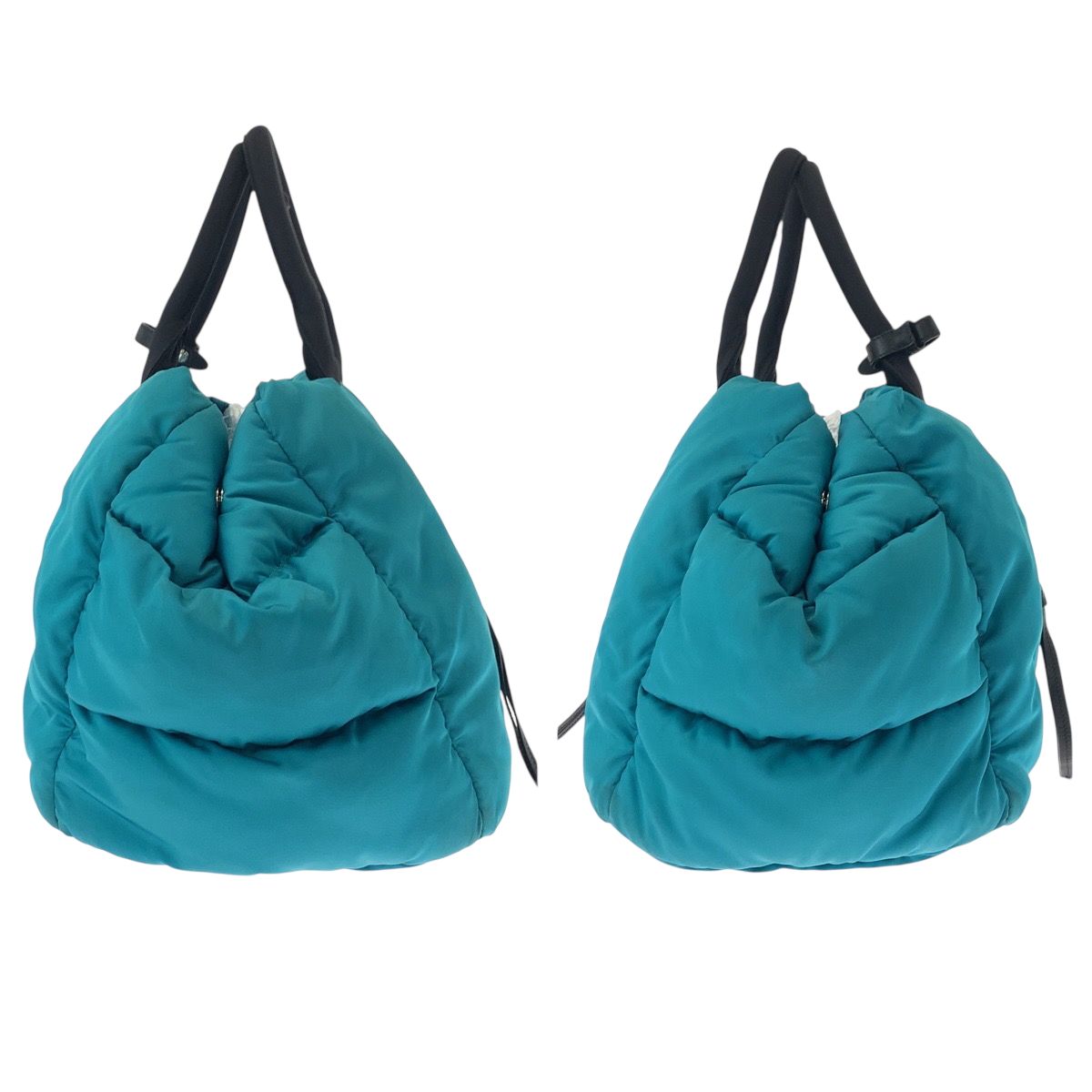 Prada Tessuto Bomber Turquoise Black Nylon Shoulder Bag Tote 2-Way — view 8