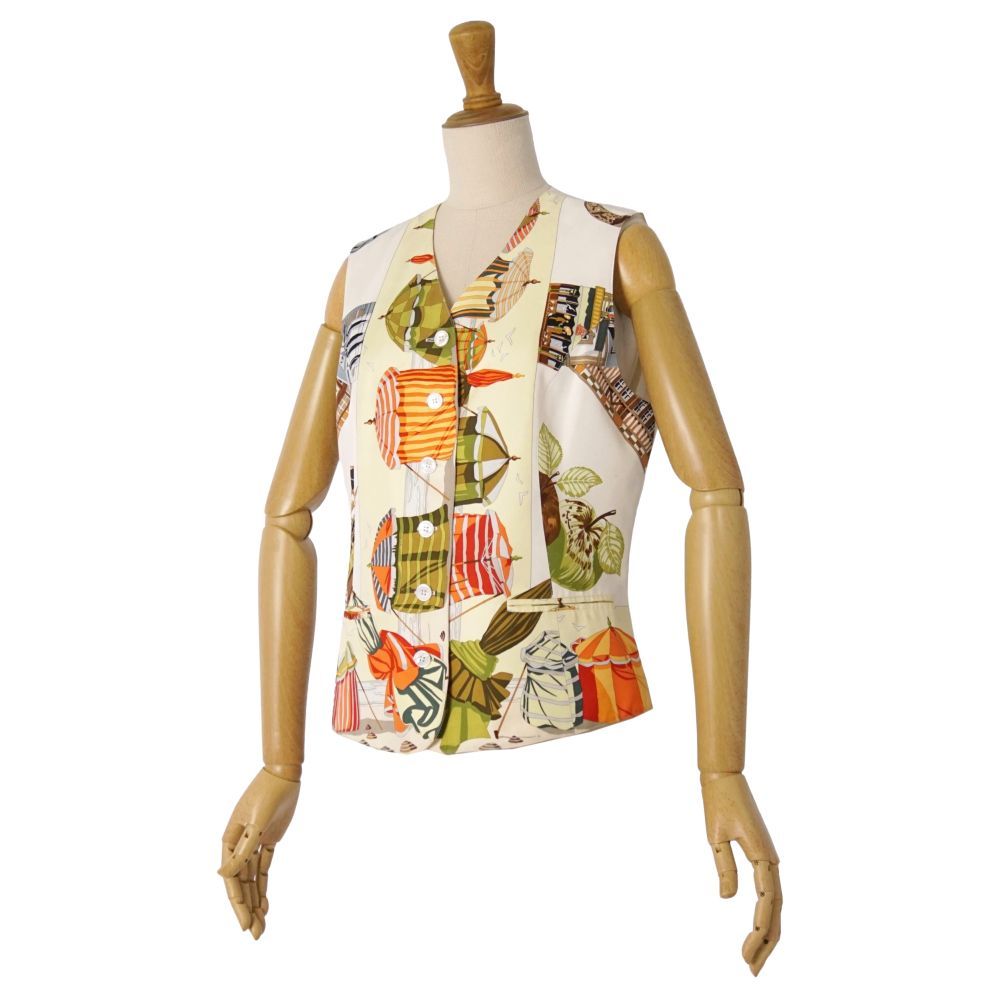 Hermes Vest Martin Margiela Era Gilet All Over Print Silk — view 5