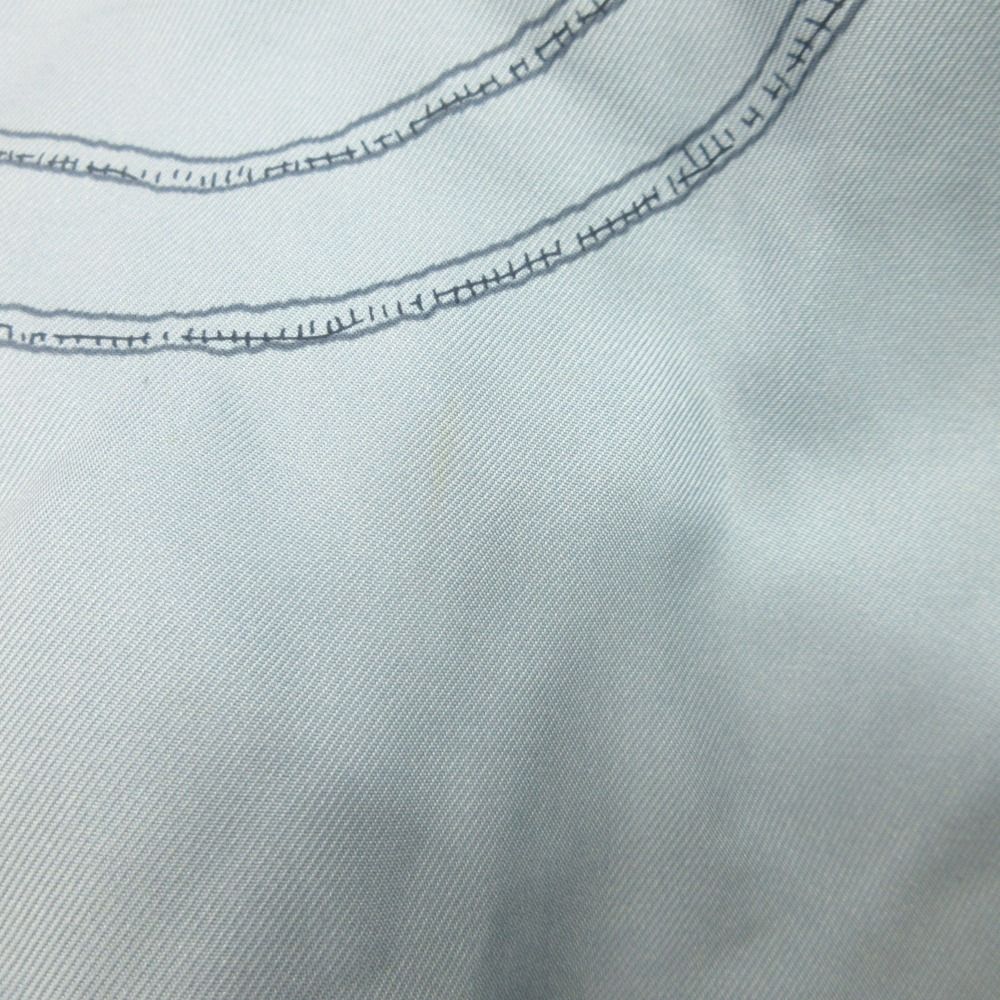 Hermes Silk Dress Top Sleeveless Horse Gear Motif 34 Blue — view 8