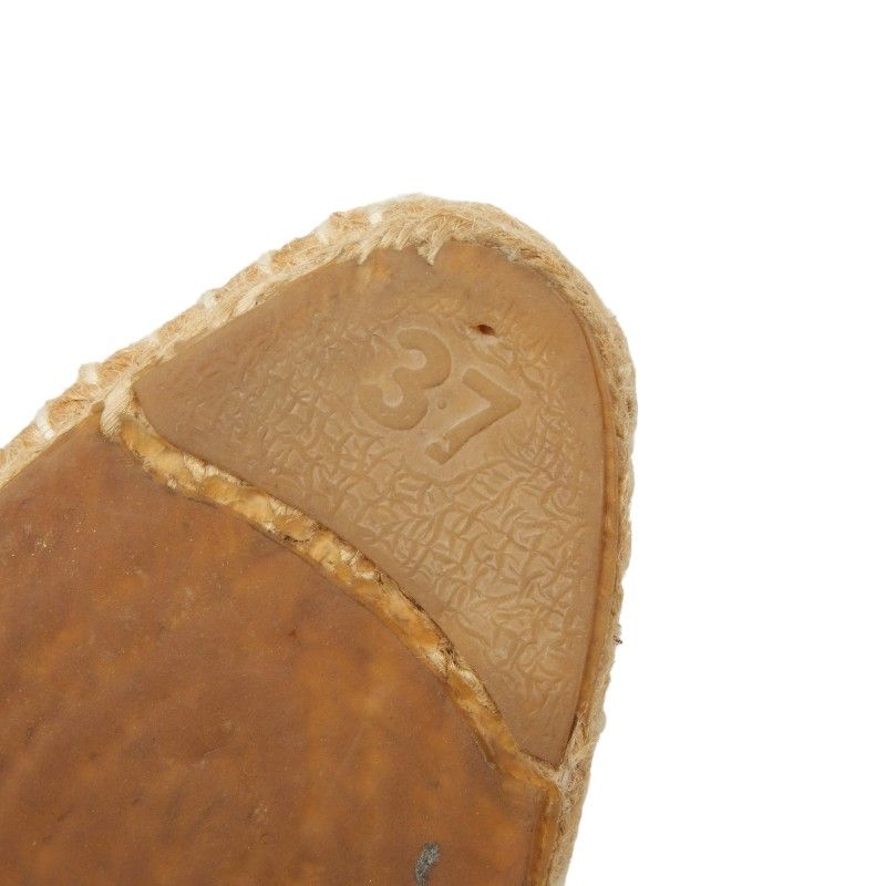 Hermes Logo Espadrilles Slip On Flat Ivory Canvas 37 — view 7