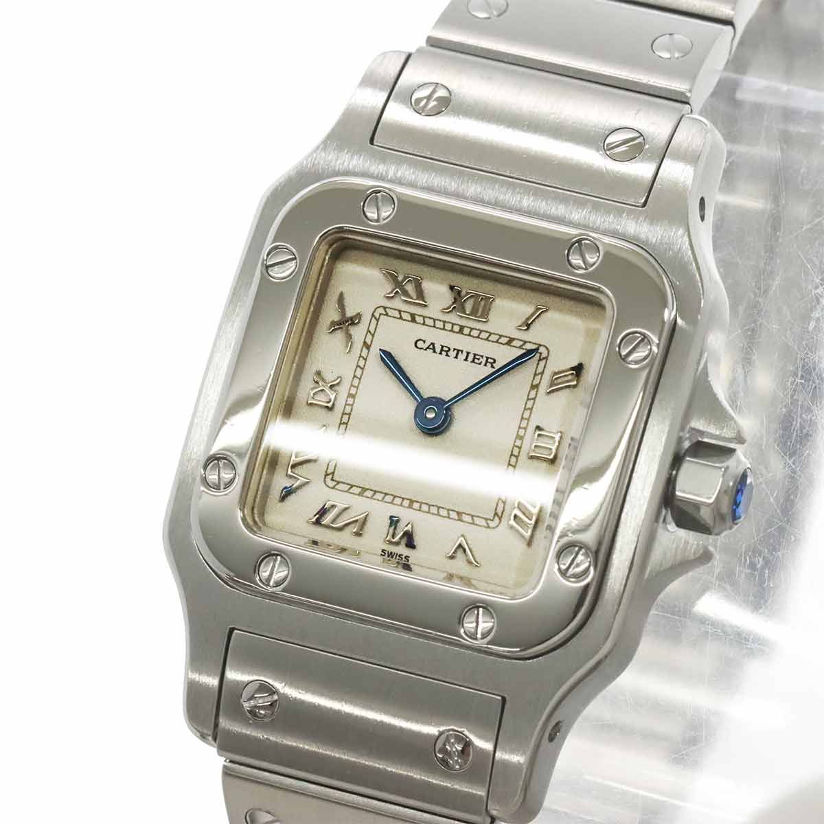 Cartier Santos Galbee SM Watch Ivory Quartz — view 6