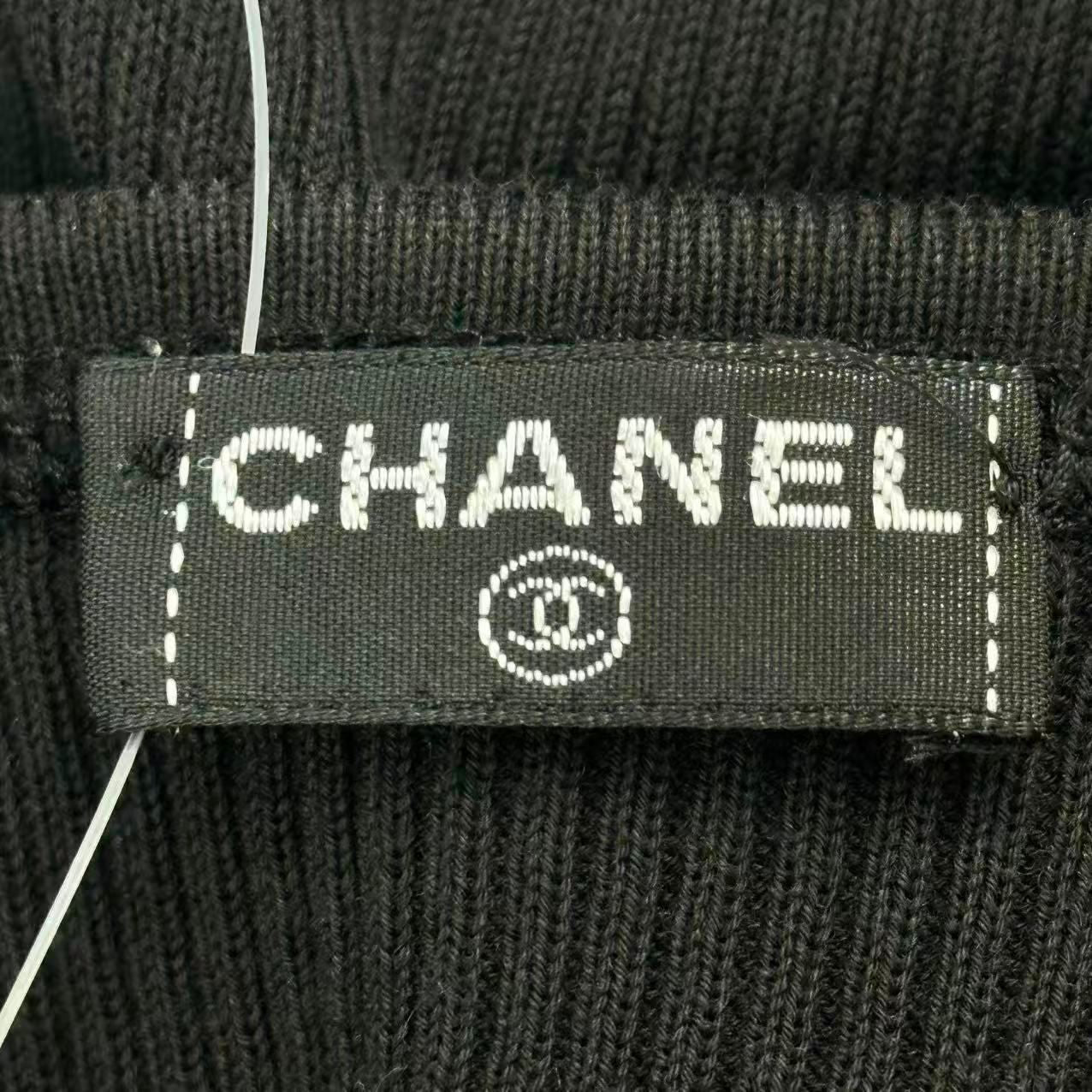 Chanel Short Sleeve Top CC Logo See Through — view 6