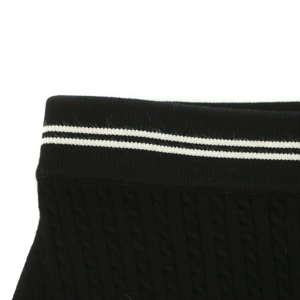 Miu Miu Viscose Skirt Tight Easy Elastic Waist Mimore Long Logo 38 Black BB — view 6