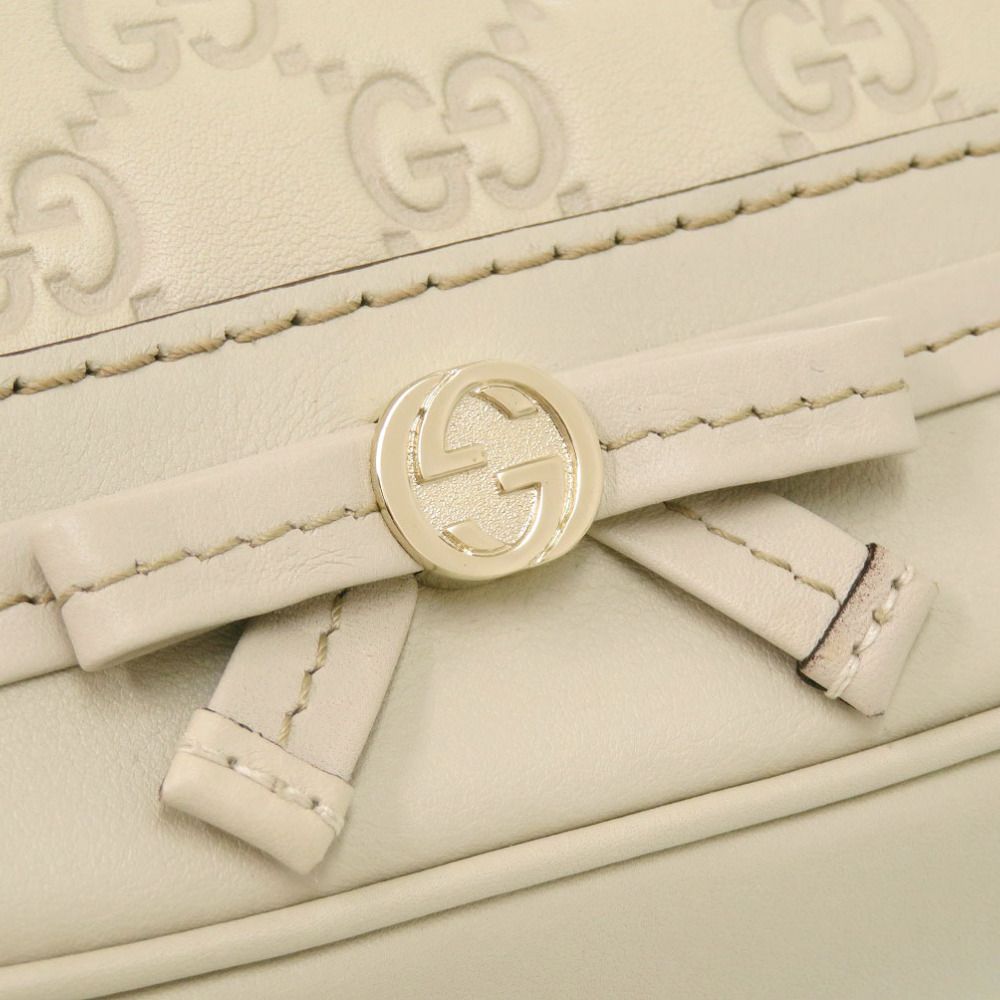 Gucci Guccissima Leather White Shoulder Bag — view 8