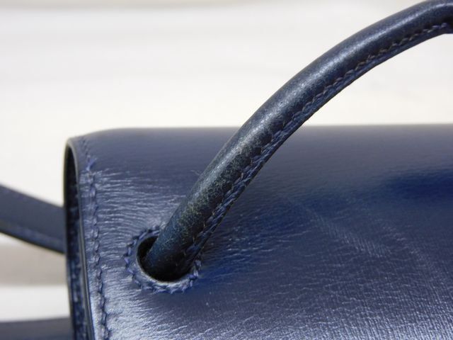 Hermes Vintage Shoulder Bag Navy Leather — view 6