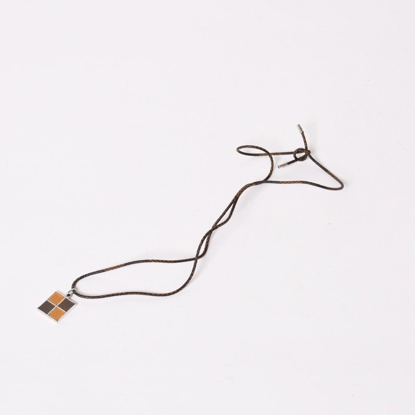 Louis Vuitton Pendentif Damier 925 Sterling Silver Necklace Brown Yellow — view 8