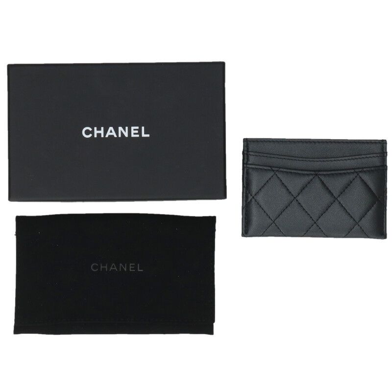 Chanel Quilted So Black Lambskin Card Case — view 3