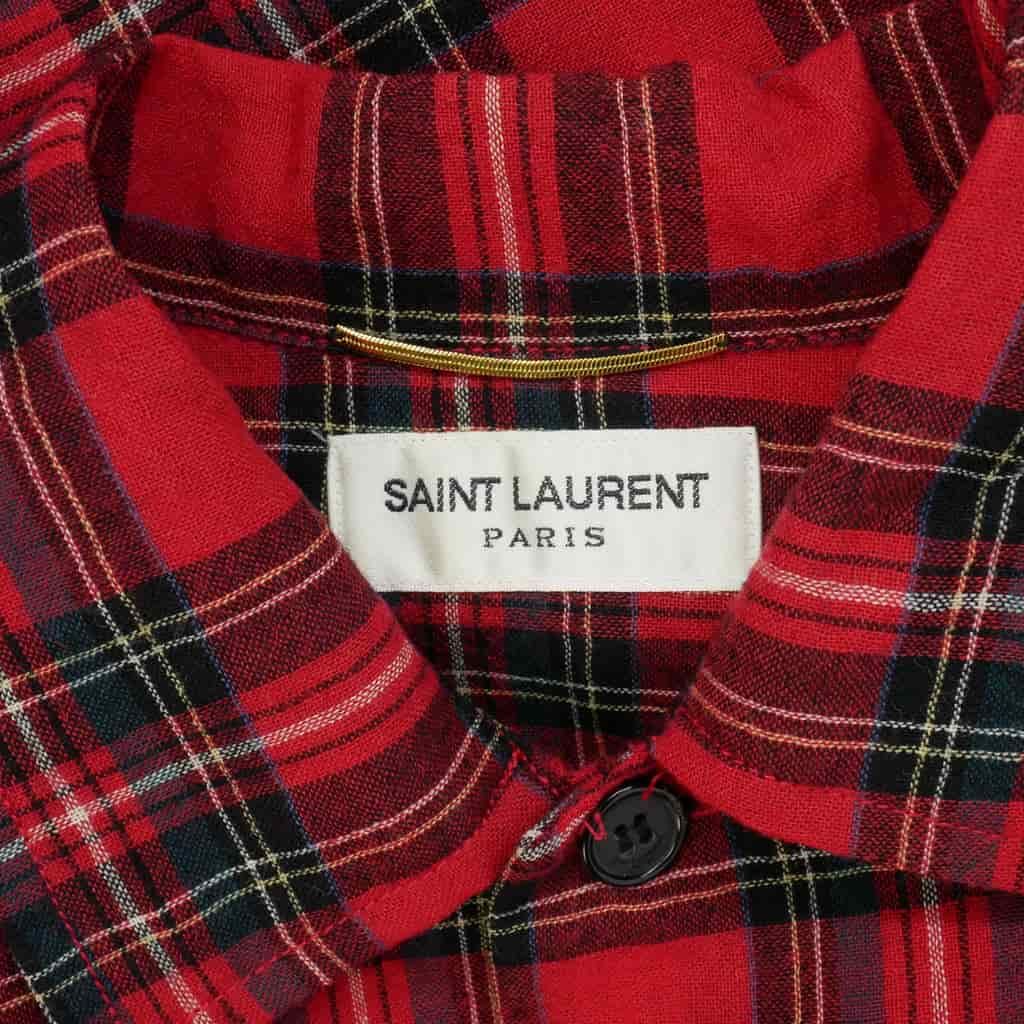 Saint Laurent Paris Check Shirt Flannel Long Sleeve XS — view 8