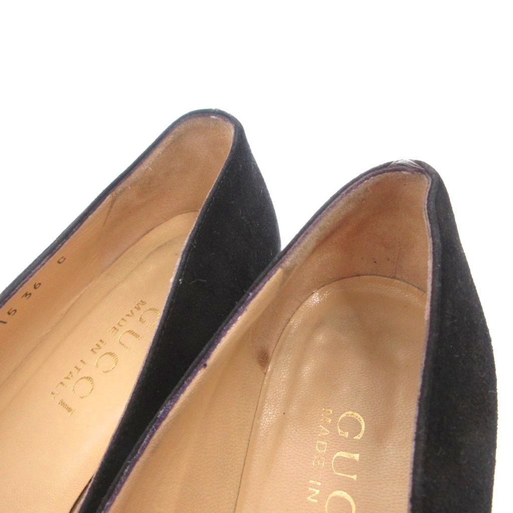 Gucci Bamboo Loafers Shoes Suede Black 36 — view 8
