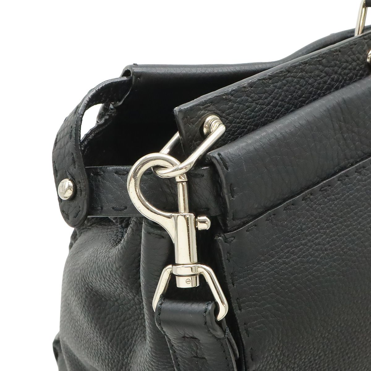 Fendi Monster Bugs Selleria Peekaboo Tote 2-Way Shoulder Bag Leather Black — view 8